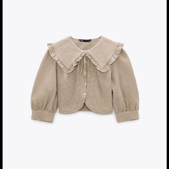 NWT Zara checked textured top - Picture 1 of 4